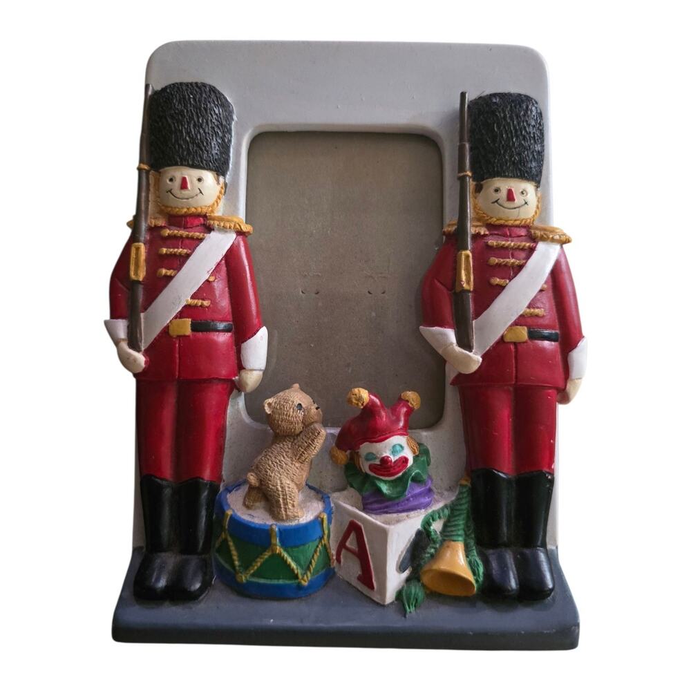 Christmas Holiday Toy Soldier Photo Frame Holson Hand Painted Picture Frame